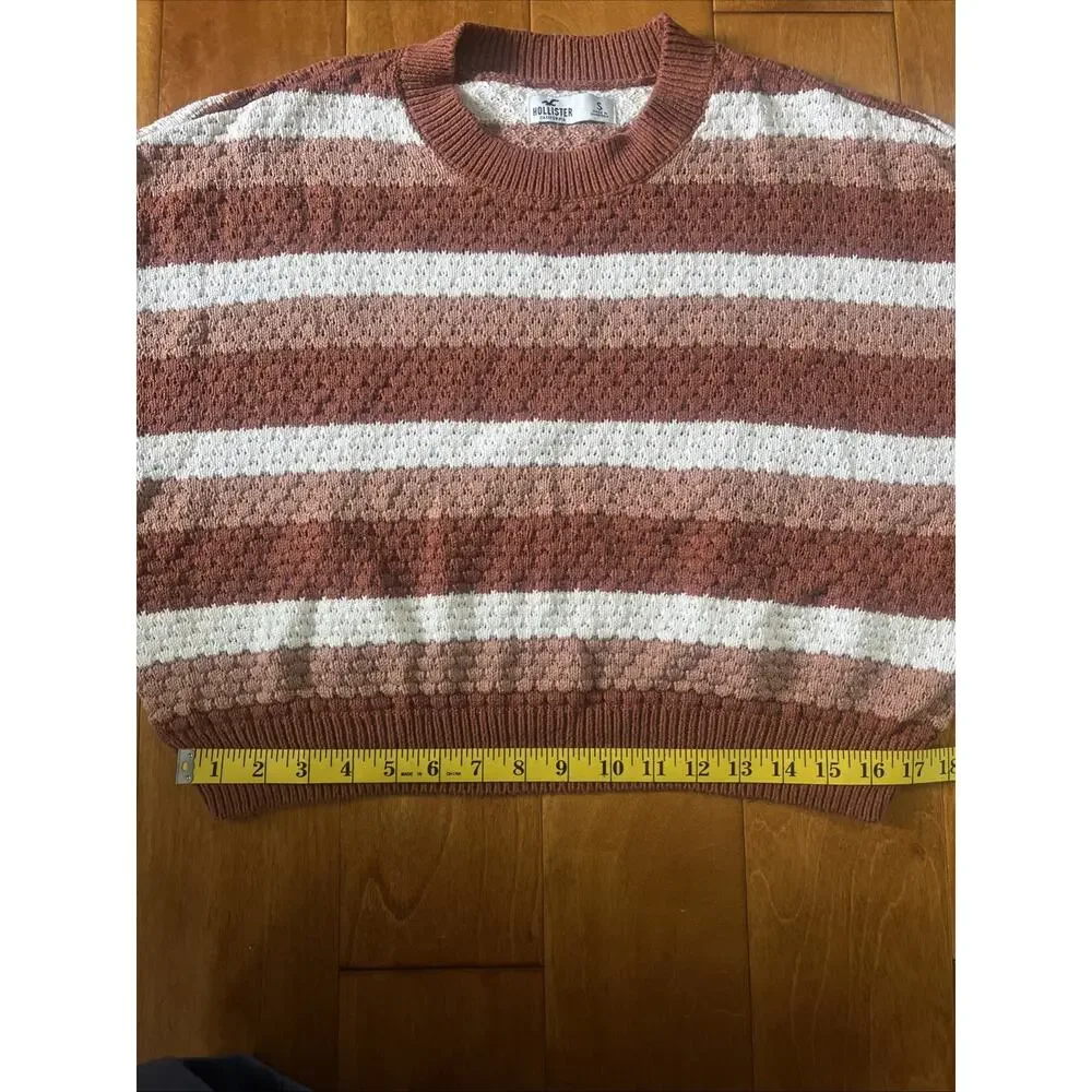 Hollister Striped Knit Sweater Size S Brown Boho Cozy Cottagecore Fall